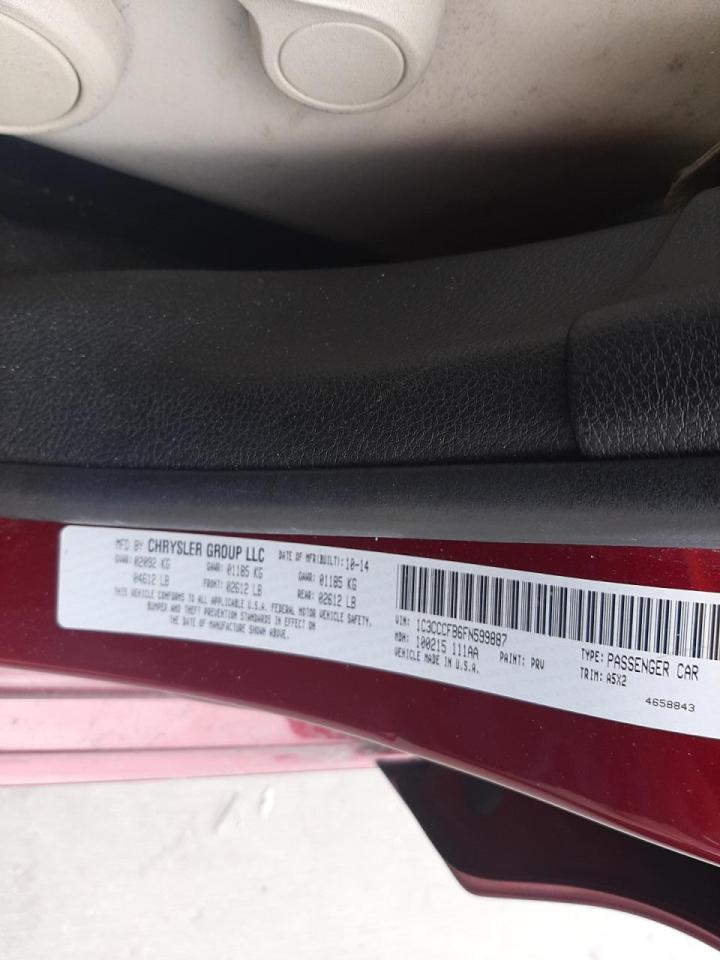 Photo 10 from auction – 2015 CHRYSLER 200 LX with VIN 1C3CCCFB6FN599887