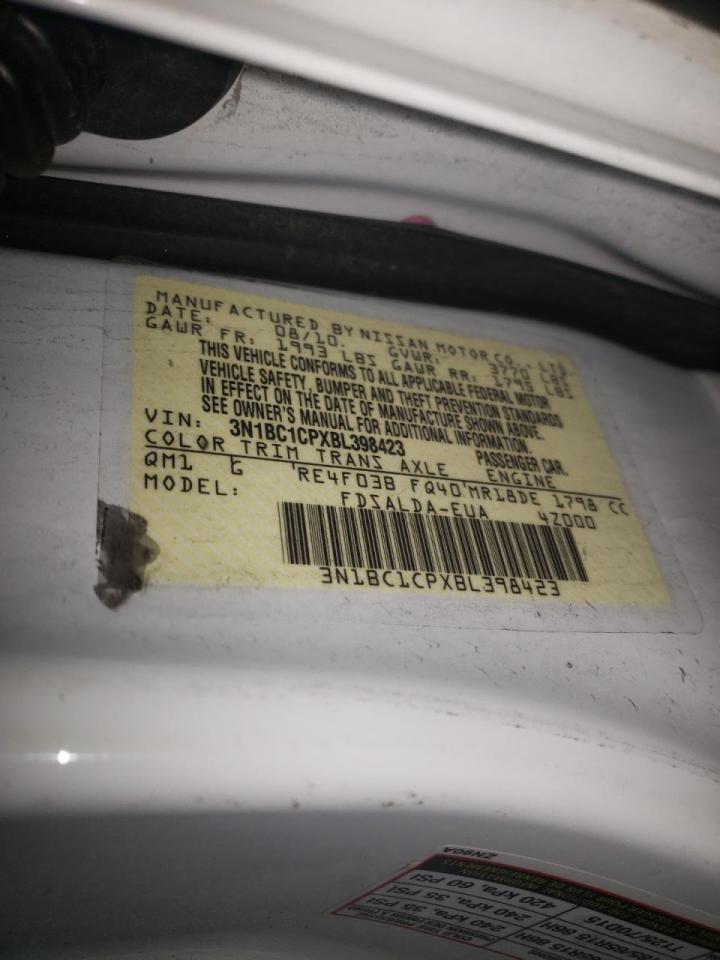 صورة رقم 10 من المزاد - 2011 NISSAN VERSA S مع VIN 3N1BC1CPXBL398423