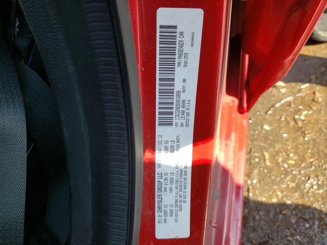 Photo 10 from auction – 2013 DODGE AVENGER SE with VIN 1C3CDZAB3DN616858