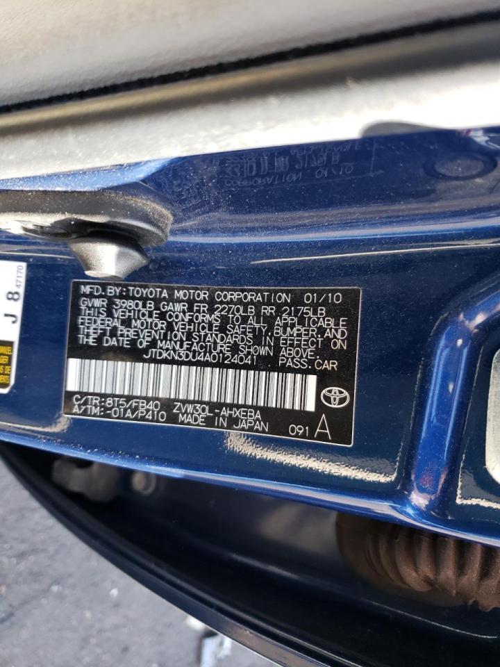 Photo 10 from auction – 2010 TOYOTA PRIUS with VIN JTDKN3DU4A0124041