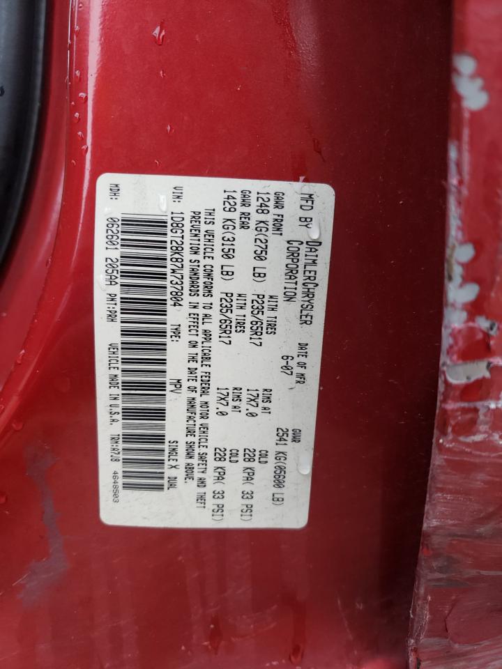 Photo 10 from auction – 2007 DODGE NITRO SXT with VIN 1D8GT28K87W737804