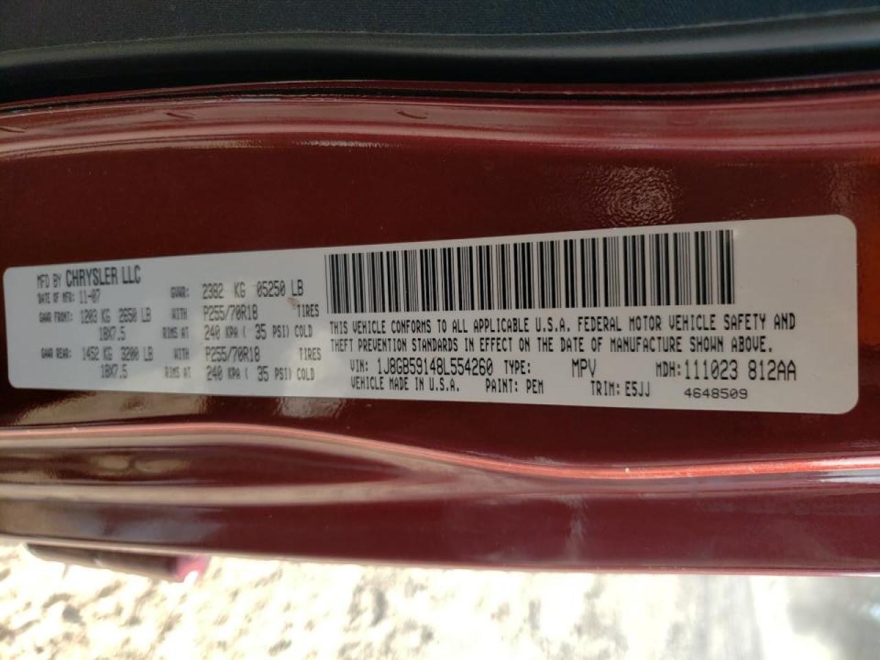 Photo 10 from auction – 2008 JEEP WRANGLER U with VIN 1J8GB59148L554260