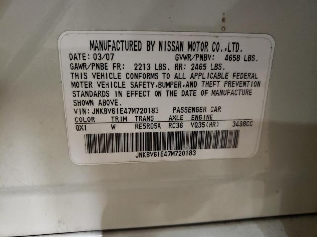 Photo 10 from auction – 2007 INFINITI G35 with VIN JNKBV61E47M720183