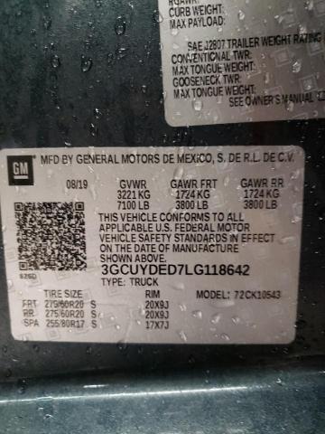 Photo 10 from auction – 2020 CHEVROLET SILVERADO with VIN 3GCUYDED7LG118642