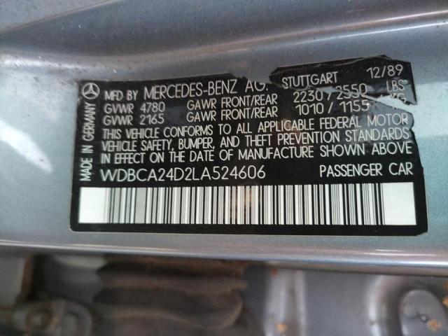 Photo 10 from auction – 1990 MERCEDES-BENZ 300 SE with VIN WDBCA24D2LA524606