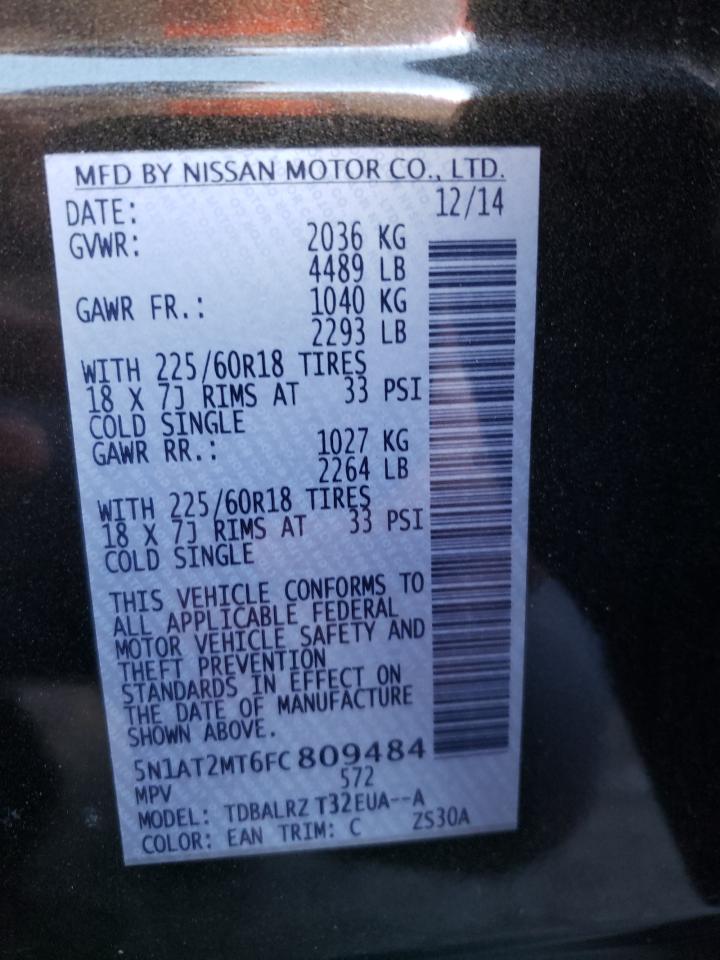 Photo 10 from auction – 2015 NISSAN ROGUE S with VIN 5N1AT2MT6FC809484