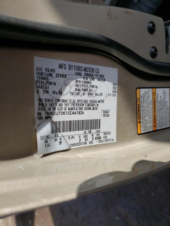 Photo 10 from auction – 2005 FORD EXPLORER X with VIN 1FMZU73K15ZA61826