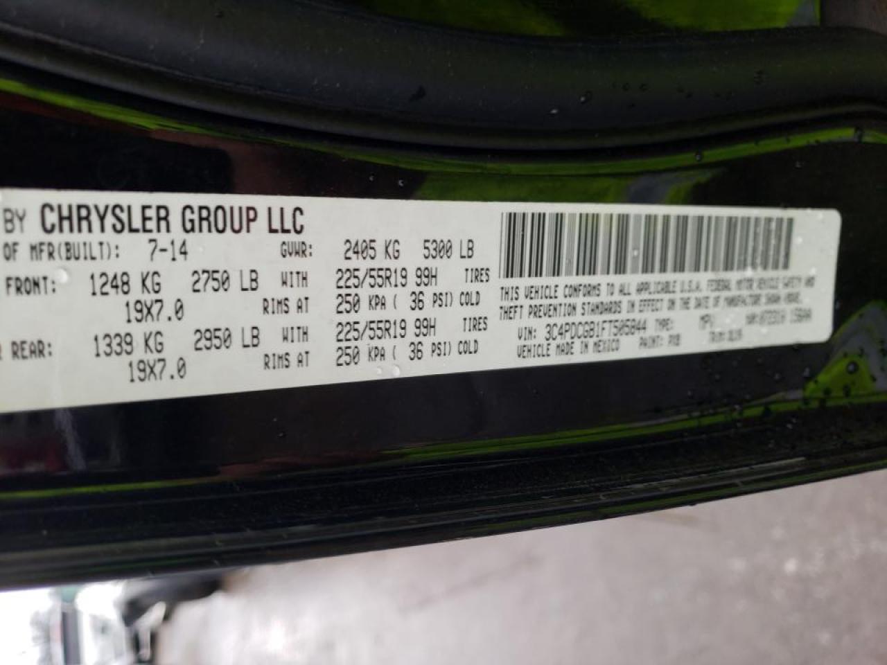 Photo 10 from auction – 2015 DODGE JOURNEY CR with VIN 3C4PDCGB1FT505844