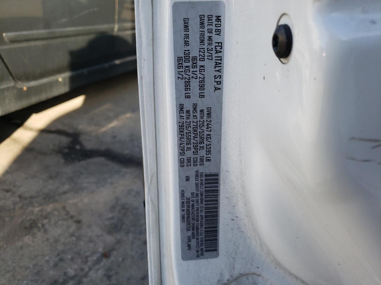 Photo 10 from auction – 2017 RAM PROMASTER with VIN ZFBERFAB9H6G09259
