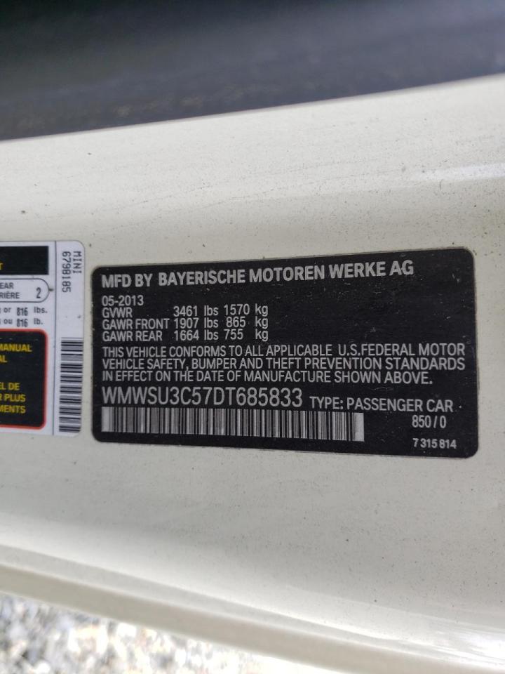 Photo 10 from auction – 2013 MINI COOPER with VIN WMWSU3C57DT685833