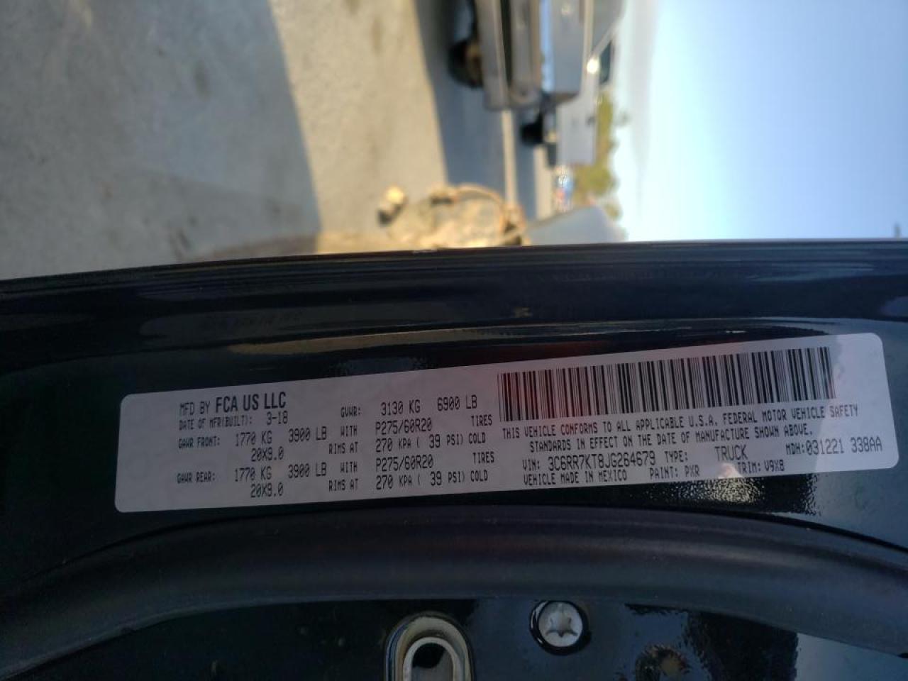 Photo 10 from auction – 2018 RAM 1500 ST with VIN 3C6RR7KT8JG264679