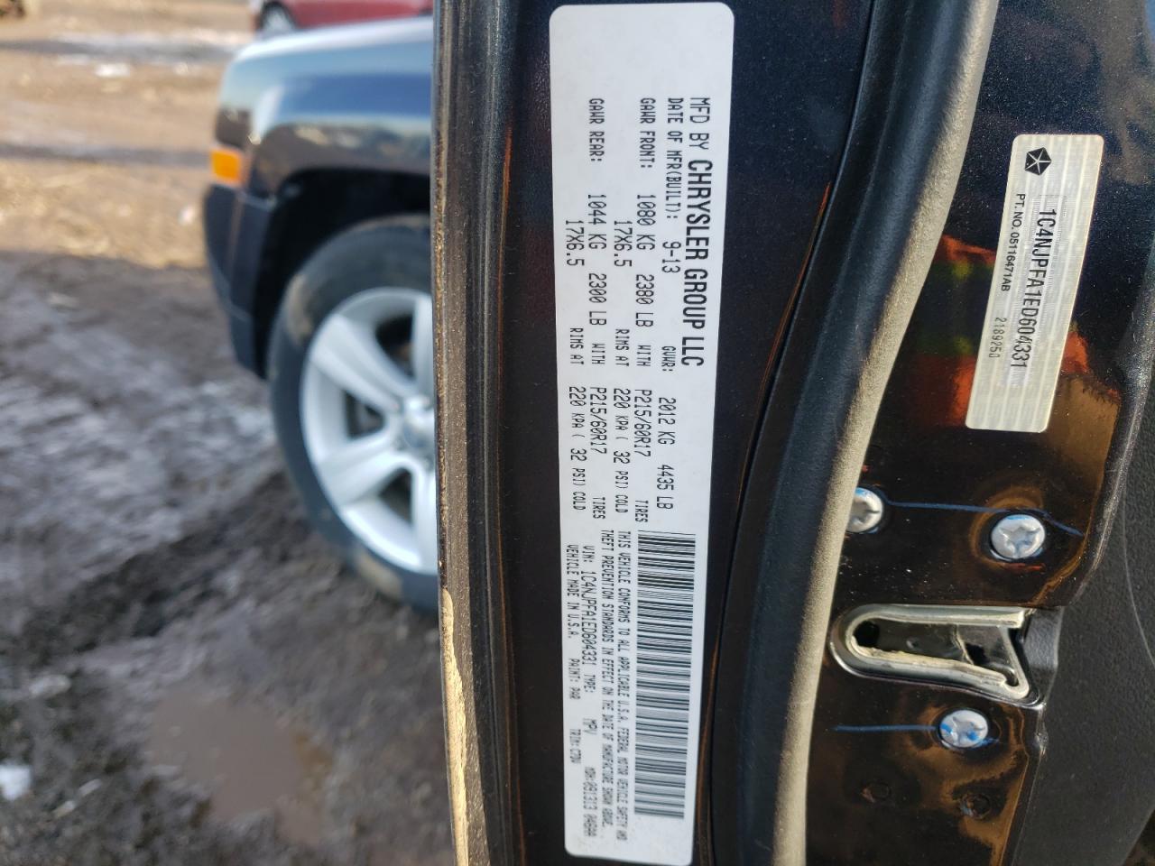 Photo 10 from auction – 2014 JEEP PATRIOT LA with VIN 1C4NJPFA1ED604331
