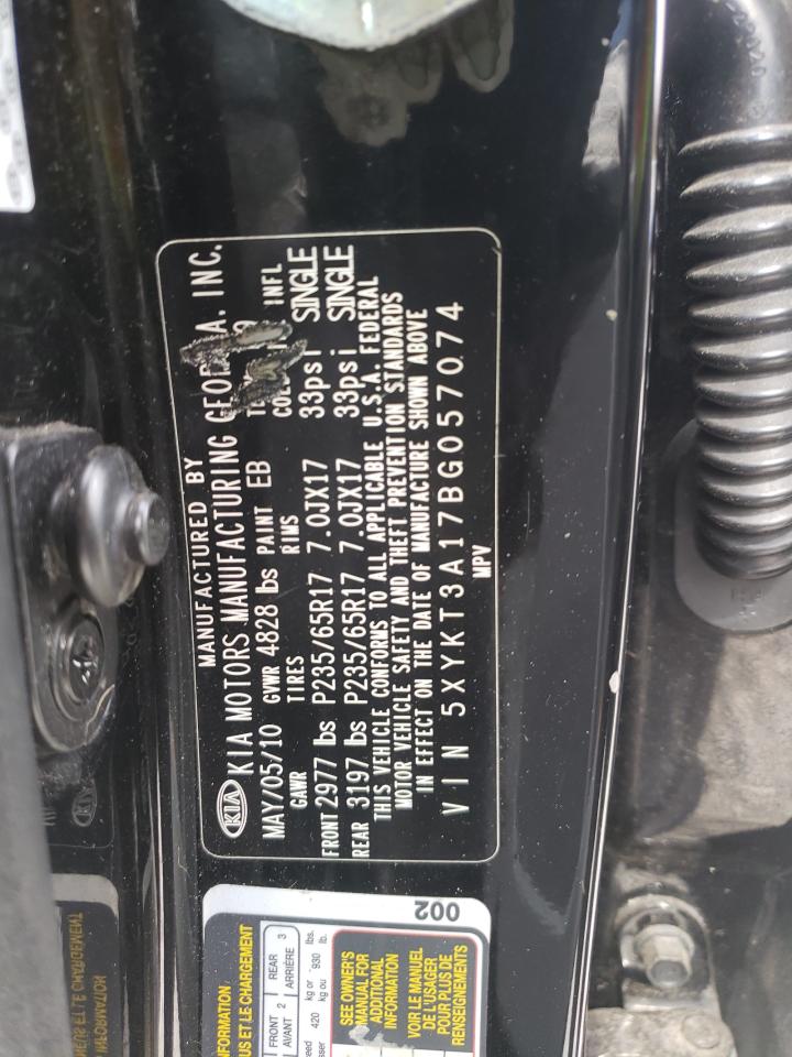 Photo 10 from auction – 2011 KIA SORENTO BA with VIN 5XYKT3A17BG057074