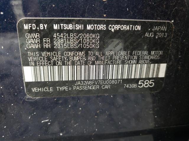 Photo 10 from auction – 2014 MITSUBISHI LANCER EVO with VIN JA32W8FV7EU008071