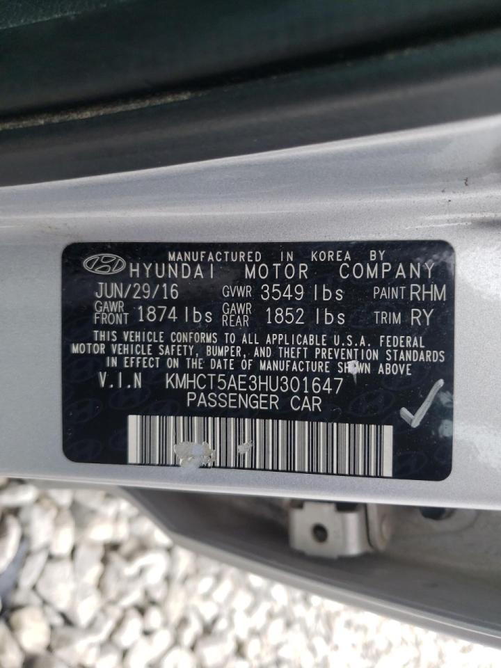 Photo 10 from auction – 2017 HYUNDAI ACCENT SE with VIN KMHCT5AE3HU301647
