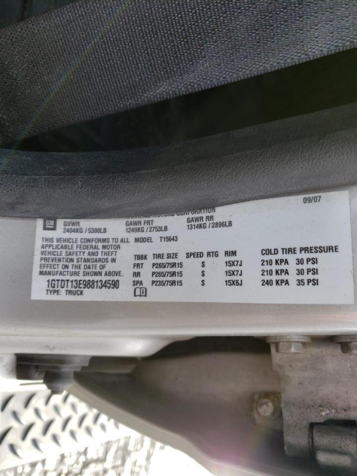 Photo 10 from auction – 2008 GMC CANYON with VIN 1GTDT13E988134590