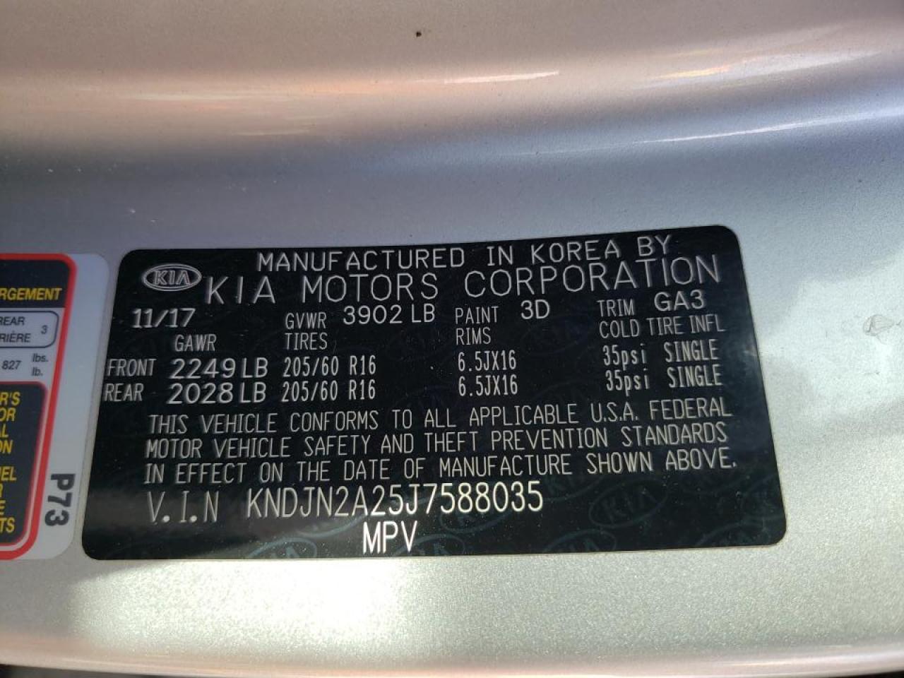 Photo 10 from auction – 2018 KIA SOUL with VIN KNDJN2A25J7588035
