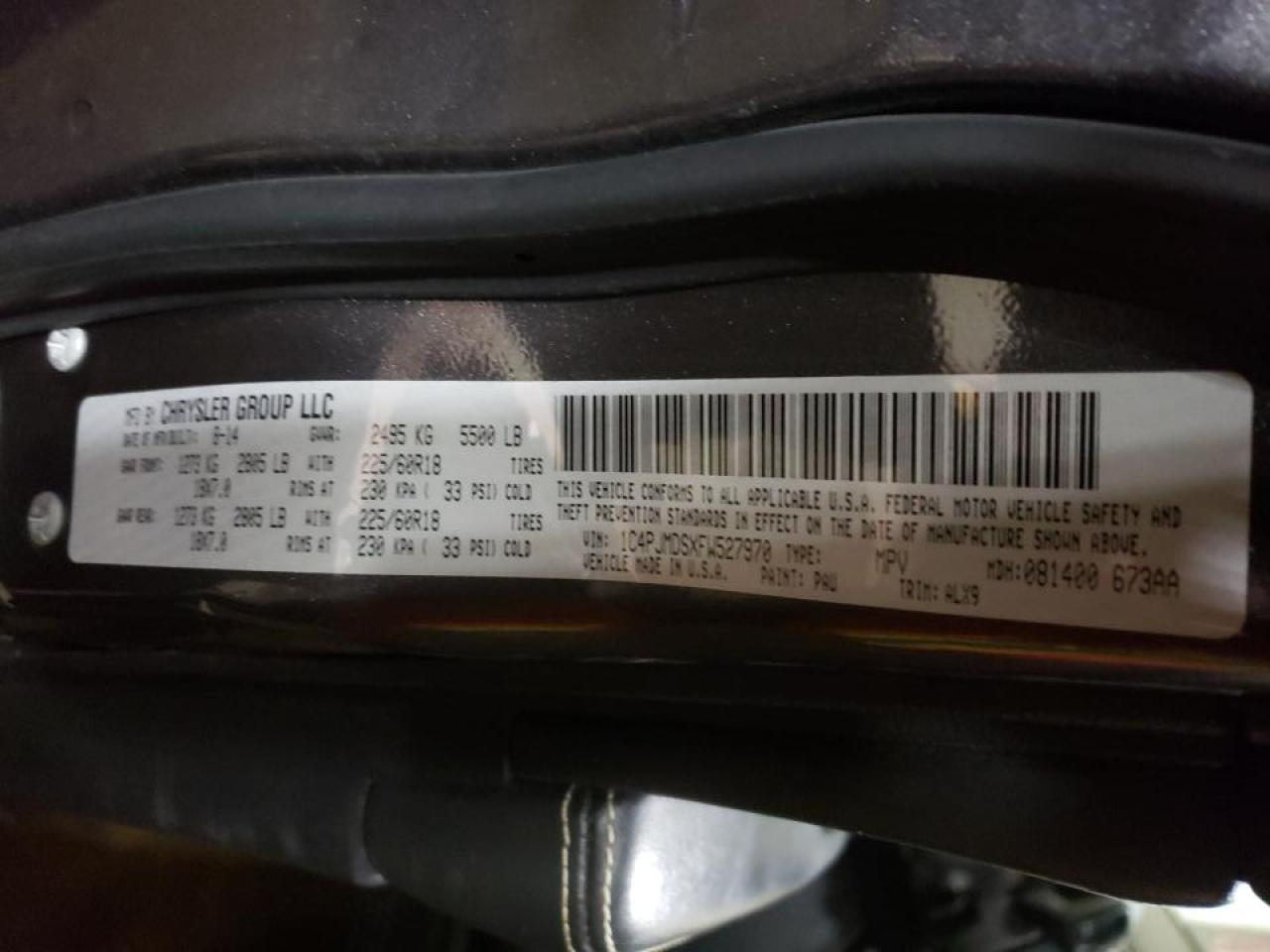 Photo 10 from auction – 2015 JEEP CHEROKEE L with VIN 1C4PJMDSXFW527970