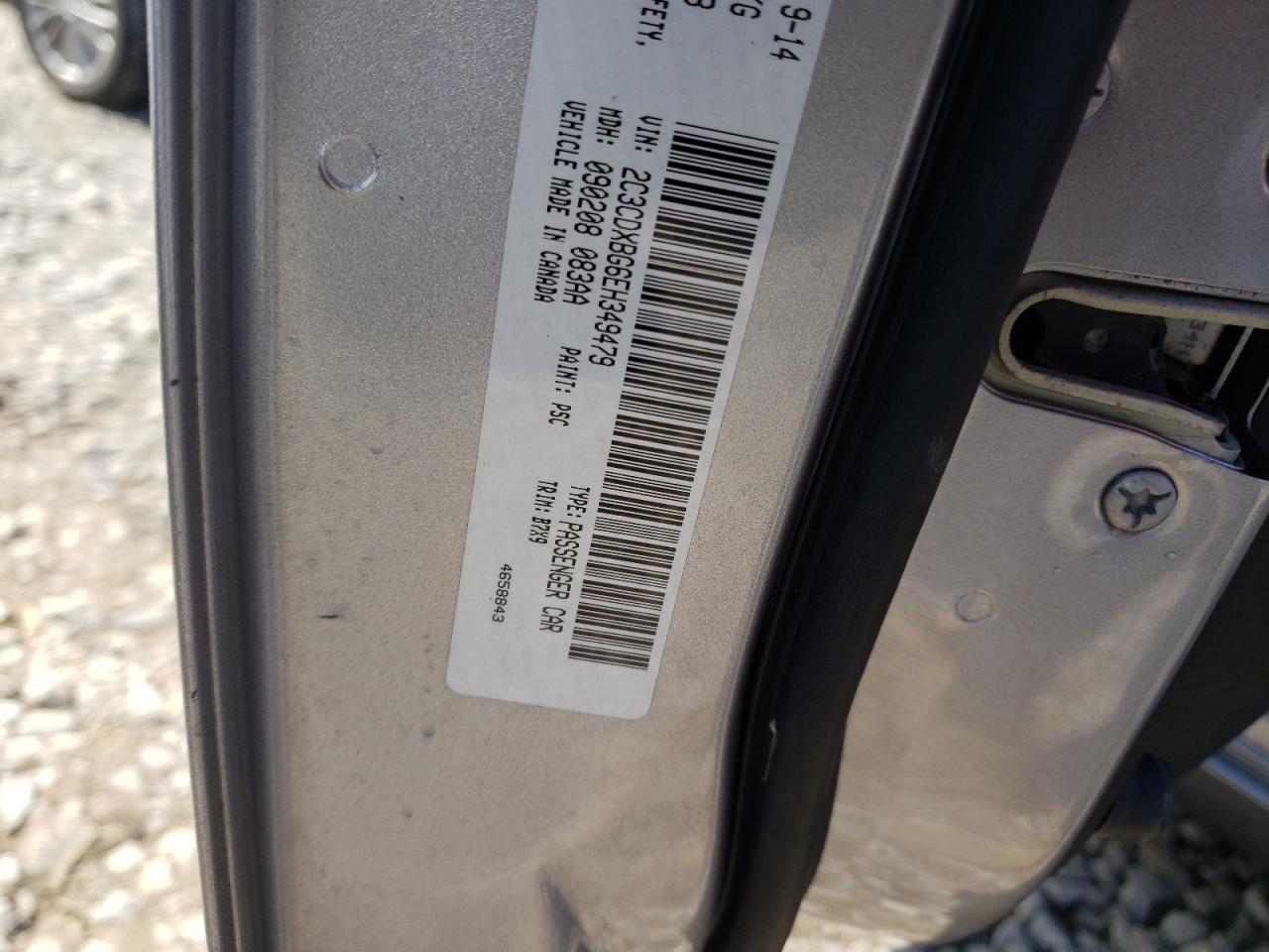 Photo 10 from auction – 2014 DODGE CHARGER SE with VIN 2C3CDXBG6EH349479