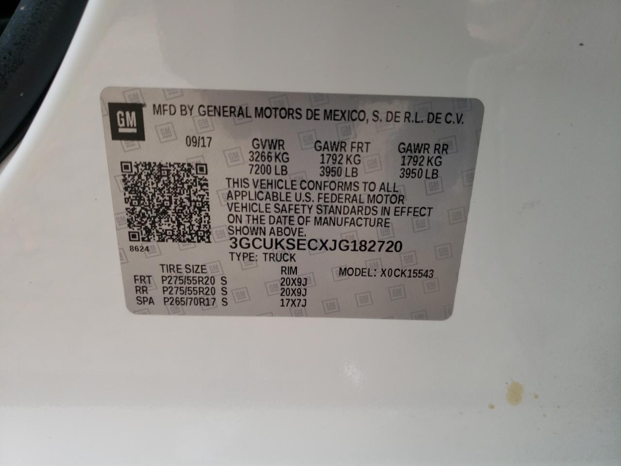 Photo 10 from auction – 2018 CHEVROLET SILVERADO with VIN 3GCUKSECXJG182720