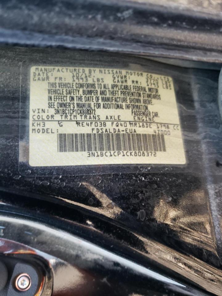 Photo 10 from auction – 2012 NISSAN VERSA with VIN 3N1BC1CP1CK808372
