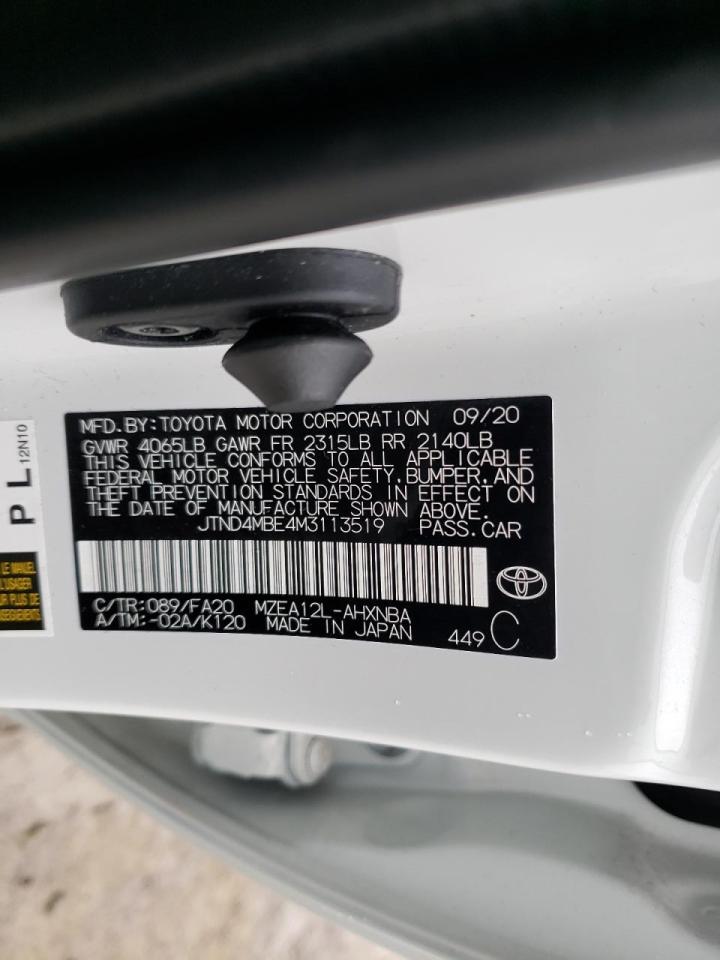 Photo 10 from auction – 2021 TOYOTA COROLLA SE with VIN JTND4MBE4M3113519