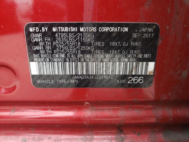 Photo 10 from auction – 2018 MITSUBISHI OUTLANDER with VIN JA4AD3A34JZ014512