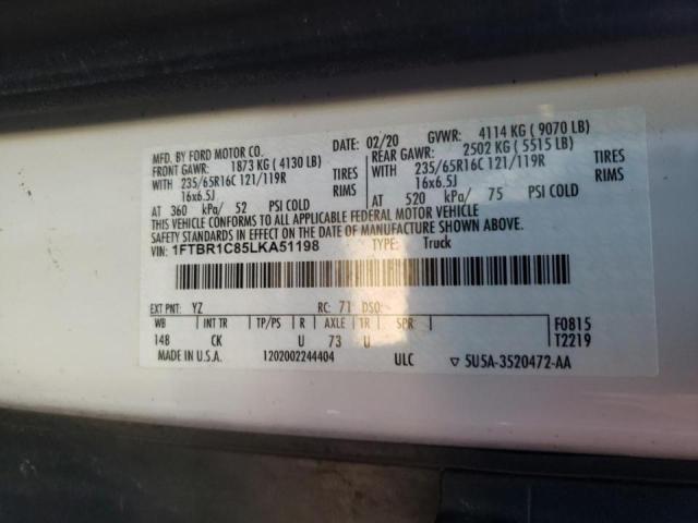 Photo 10 from auction – 2020 FORD TRANSIT T- with VIN 1FTBR1C85LKA51198