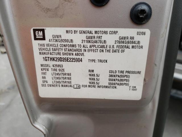 Photo 10 from auction – 2006 GMC SIERRA K25 with VIN 1GTHK29D26E225904