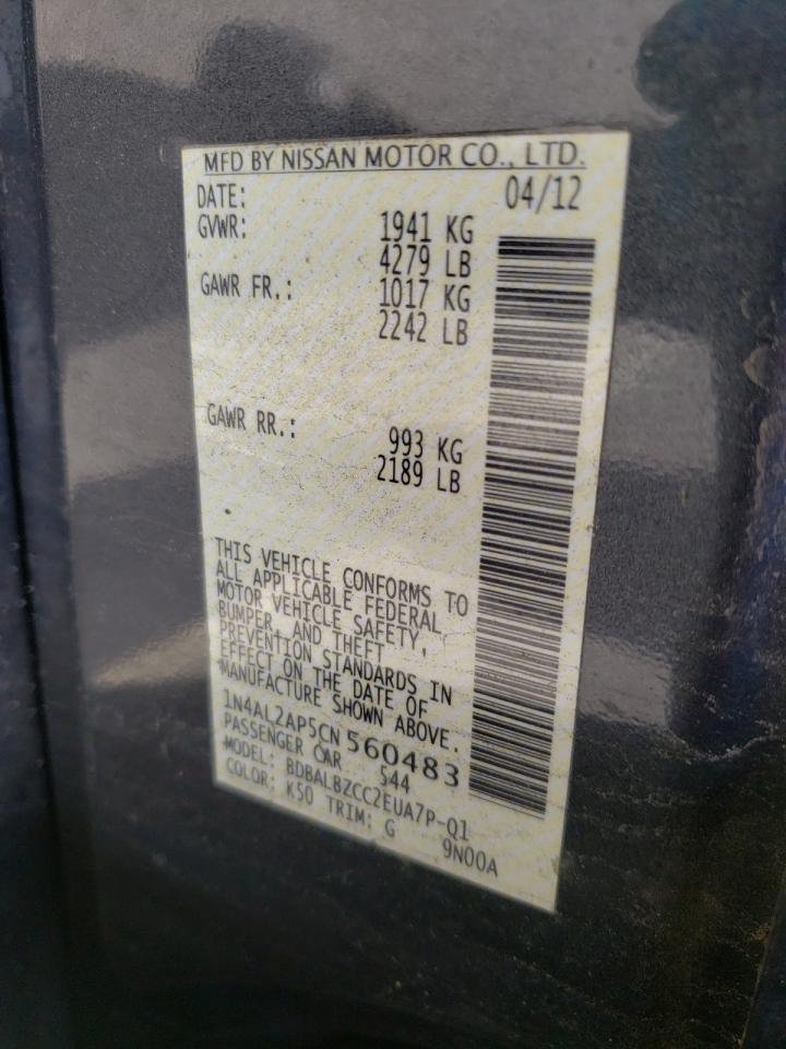 Photo 10 from auction – 2012 NISSAN ALTIMA BAS with VIN 1N4AL2AP5CN560483