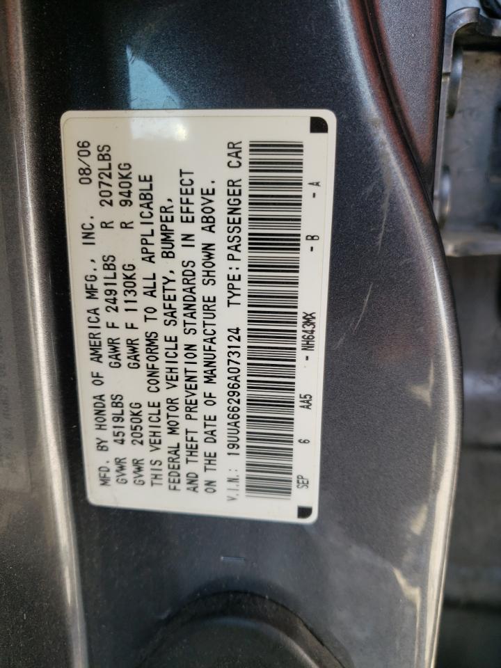 Photo 10 from auction – 2006 ACURA 3.2TL with VIN 19UUA66296A073124