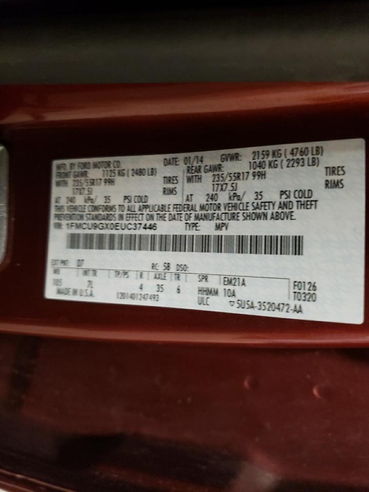 Photo 10 from auction – 2014 FORD ESCAPE SE with VIN 1FMCU9GX0EUC37446