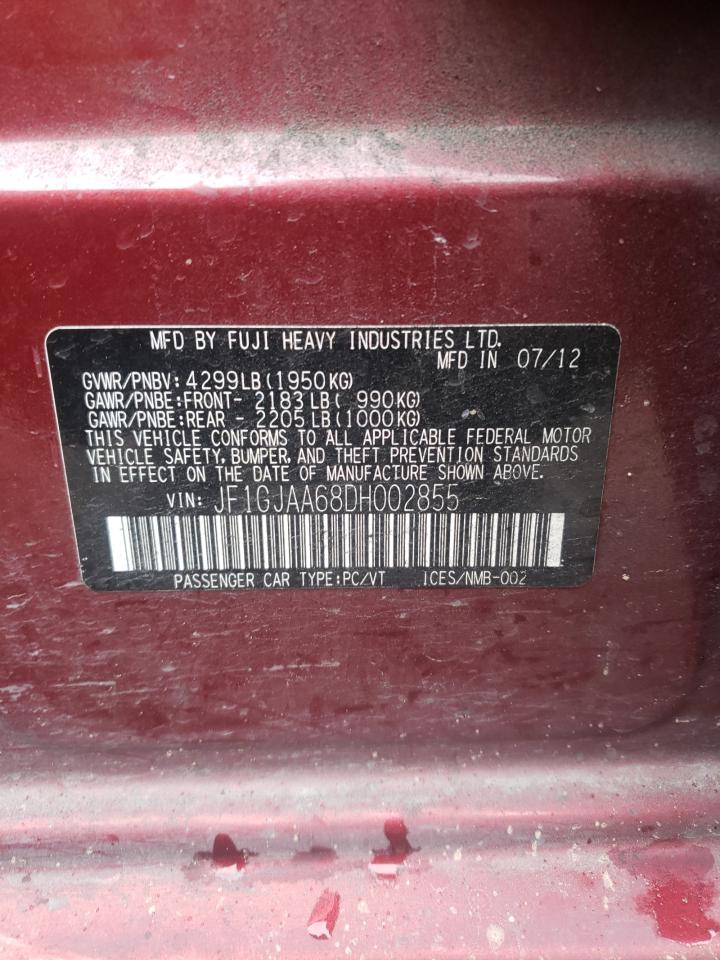 Photo 10 from auction – 2013 SUBARU IMPREZA with VIN JF1GJAA68DH002855