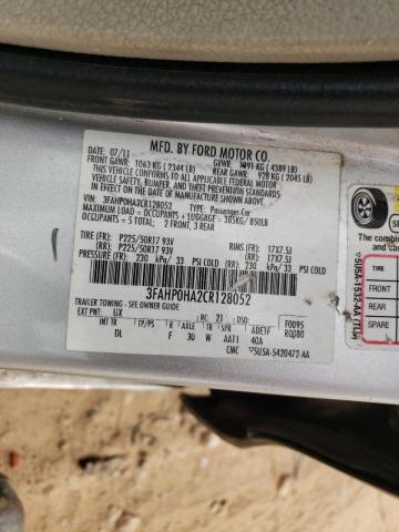 Photo 10 from auction – 2012 FORD FUSION SE with VIN 3FAHP0HA2CR128052