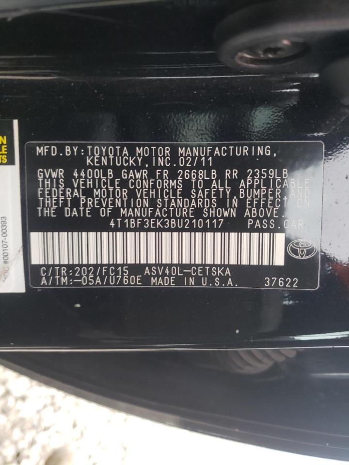 Photo 10 from auction – 2011 TOYOTA CAMRY BASE with VIN 4T1BF3EK3BU210117