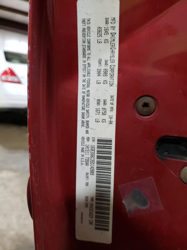 Photo 10 from auction – 2005 DODGE NEON SXT with VIN 1B3ES56C35D142889