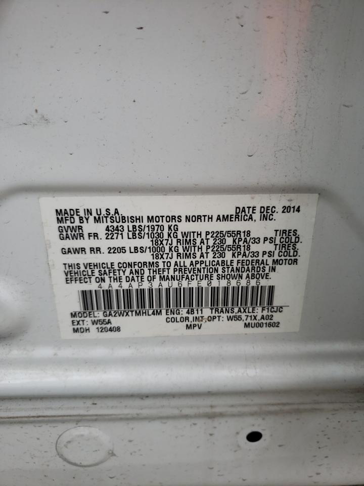 Photo 10 from auction – 2015 MITSUBISHI OUTLANDER with VIN 4A4AP3AU6FE018686