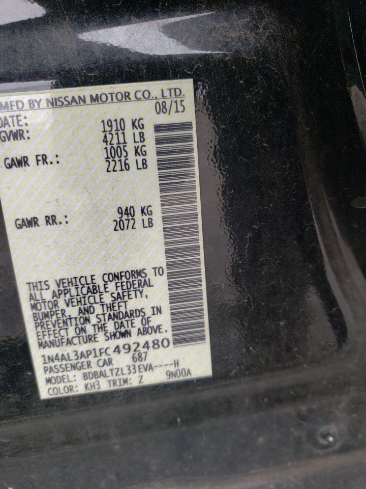 Photo 10 from auction – 2015 NISSAN ALTIMA 2.5 with VIN 1N4AL3AP1FC492480