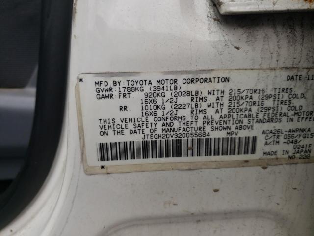 Photo 10 from auction – 2002 TOYOTA RAV4 with VIN JTEGH20V320055684