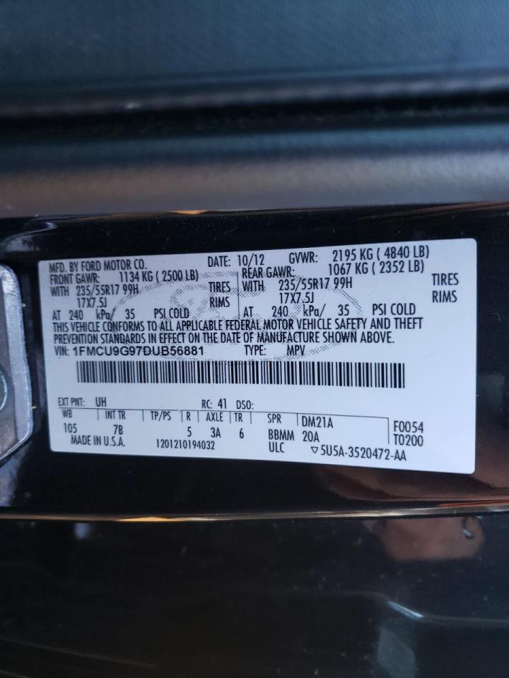 Photo 10 from auction – 2013 FORD ESCAPE SE with VIN 1FMCU9G97DUB56881