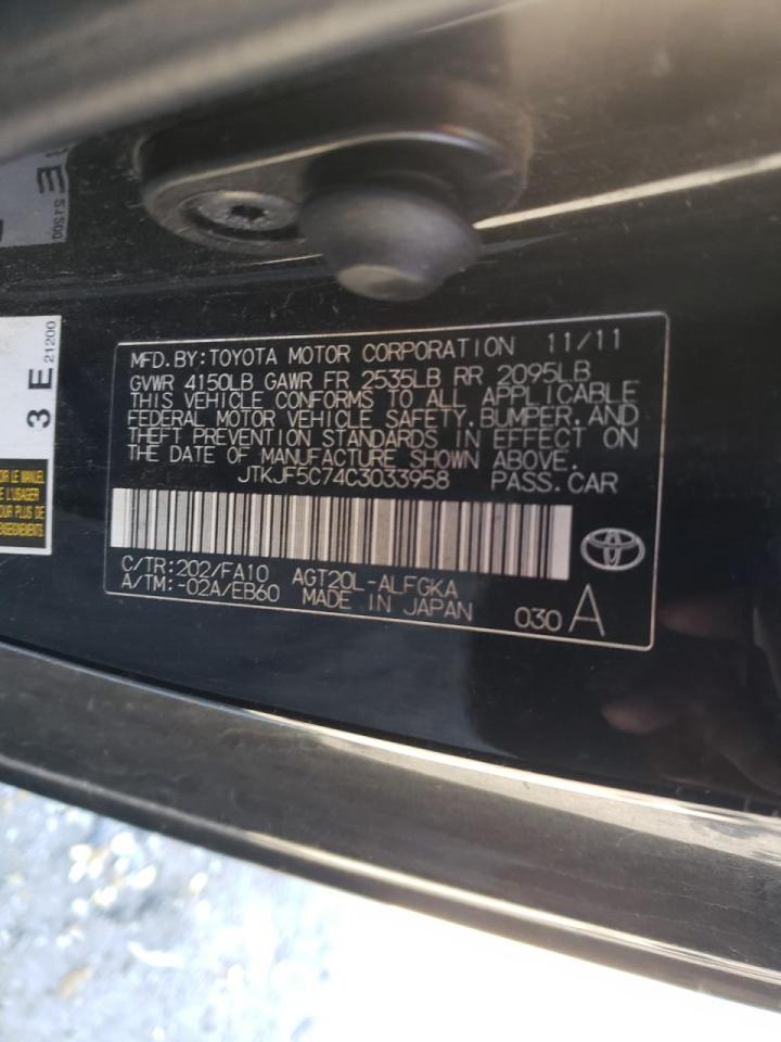 Photo 10 from auction – 2012 TOYOTA SCION TC with VIN JTKJF5C74C3033958