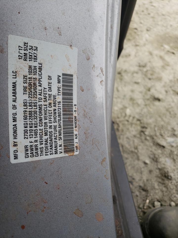 Photo 10 from auction – 2018 HONDA ODYSSEY EX with VIN 5FNRL6H70JB073116