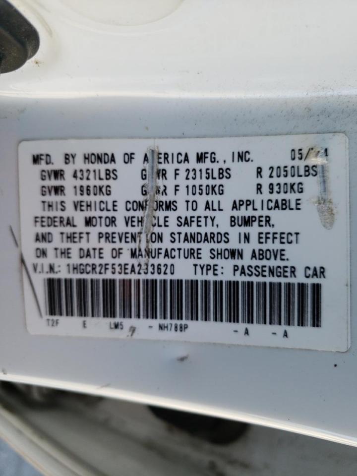 Photo 10 from auction – 2014 HONDA ACCORD SPO with VIN 1HGCR2F53EA233620
