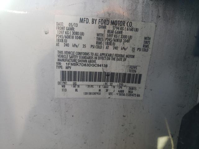 Photo 10 from auction – 2013 FORD EXPLORER X with VIN 1FM5K7D83DGC94138