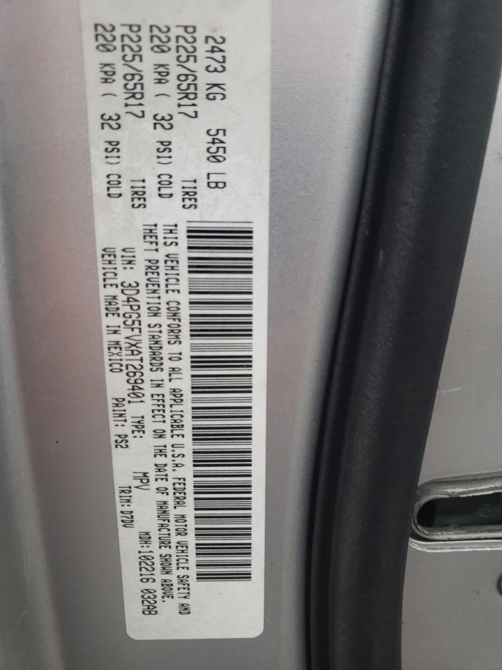 Photo 10 from auction – 2010 DODGE JOURNEY SX with VIN 3D4PG5FVXAT269401