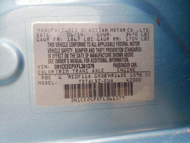 Photo 10 from auction – 2015 NISSAN VERSA NOTE with VIN 3N1CE2CPXFL361379
