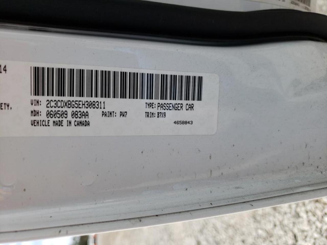 Photo 10 from auction – 2014 DODGE CHARGER SE with VIN 2C3CDXBG5EH308311