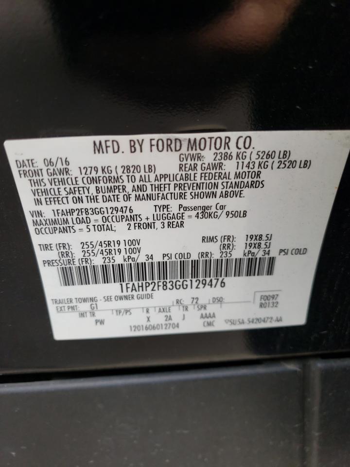 Photo 10 from auction – 2016 FORD TAURUS LIM with VIN 1FAHP2F83GG129476