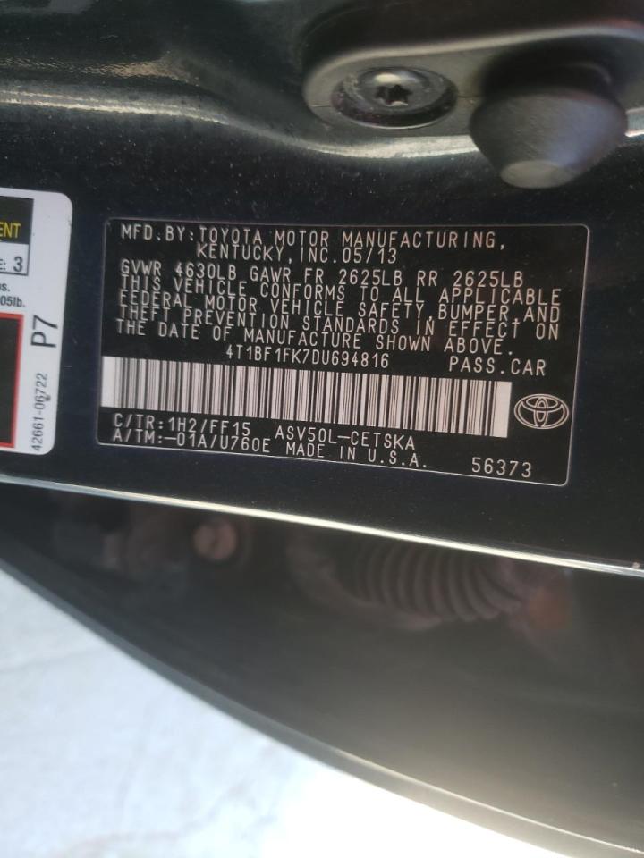 Photo 10 from auction – 2013 TOYOTA CAMRY L with VIN 4T1BF1FK7DU694816