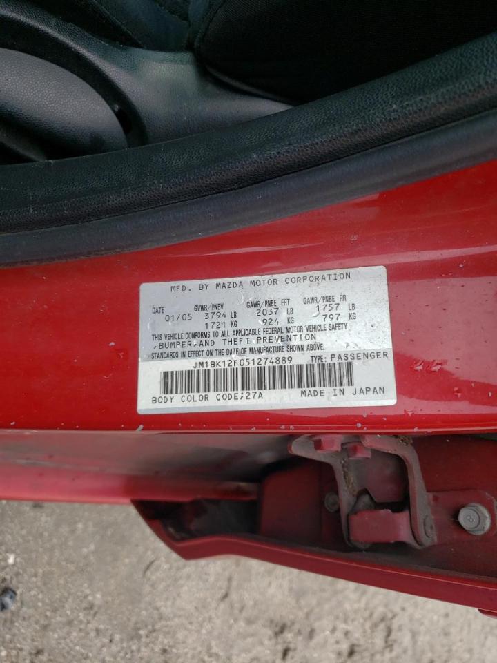 Photo 10 from auction – 2005 MAZDA 3 with VIN JM1BK12F051274889